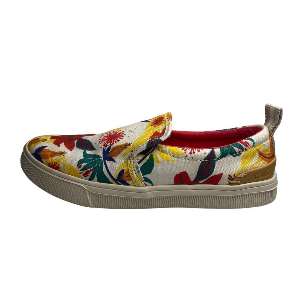 Toms Travel Lite Floral Hawaiian Slip On Shoes Flats Casual Size 6 Vacation
